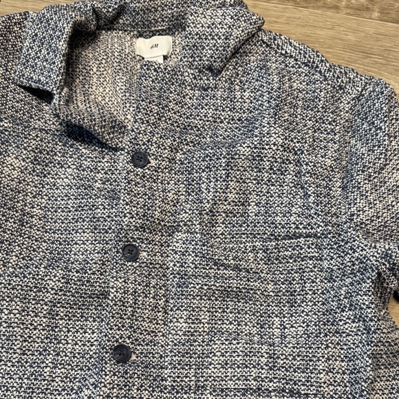 Blue and White Button-Up Shirt and Shorts Set by H&M - Picture 6 of 9